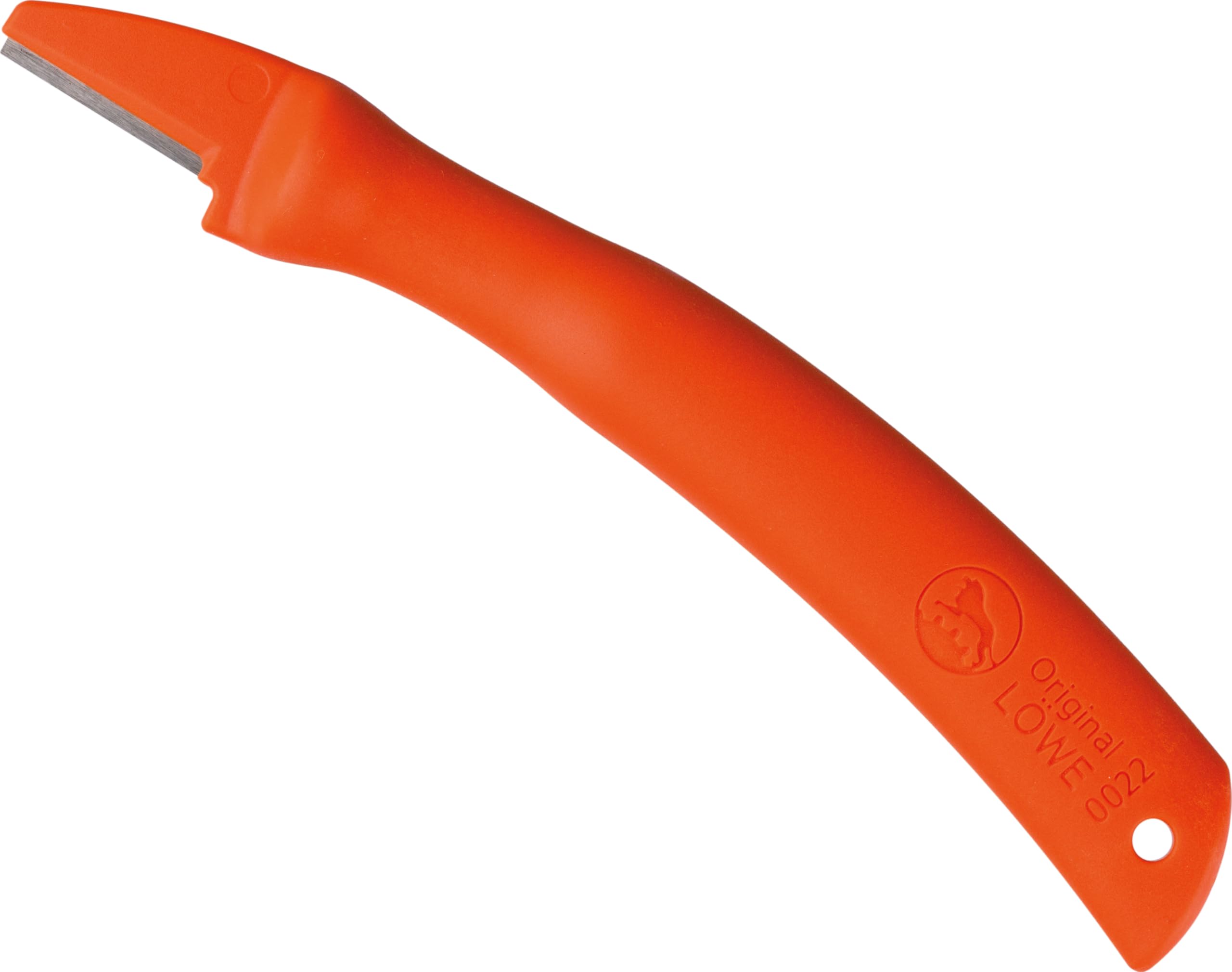 Original LÖWE Klingenschärfer - 0022 | Schärfer für Gartenschere Industrieschere mit Polyamidgriff zum Schärfen der Klinge | Made in Germany, Orange