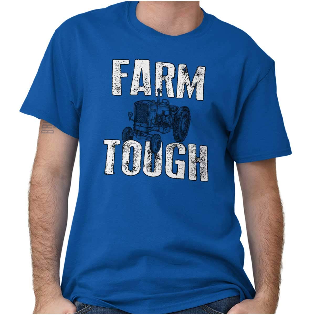 Classic TeazeFarm Tough Tractor Farmer Funny Mens Graphic T Shirt Tees