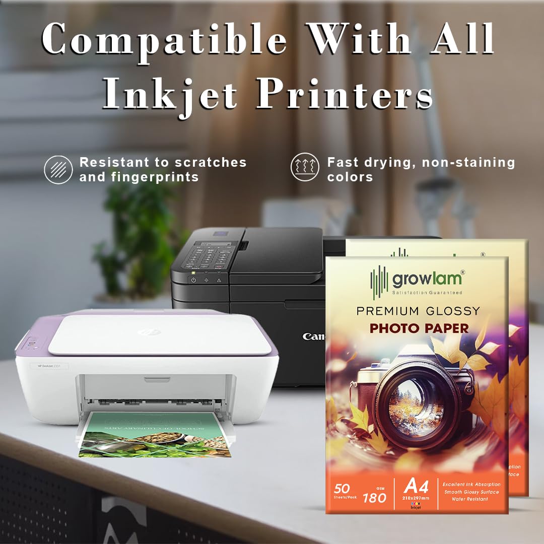 Growlam Premium - Carta fotografica lucida, 180 g/m², 50 fogli