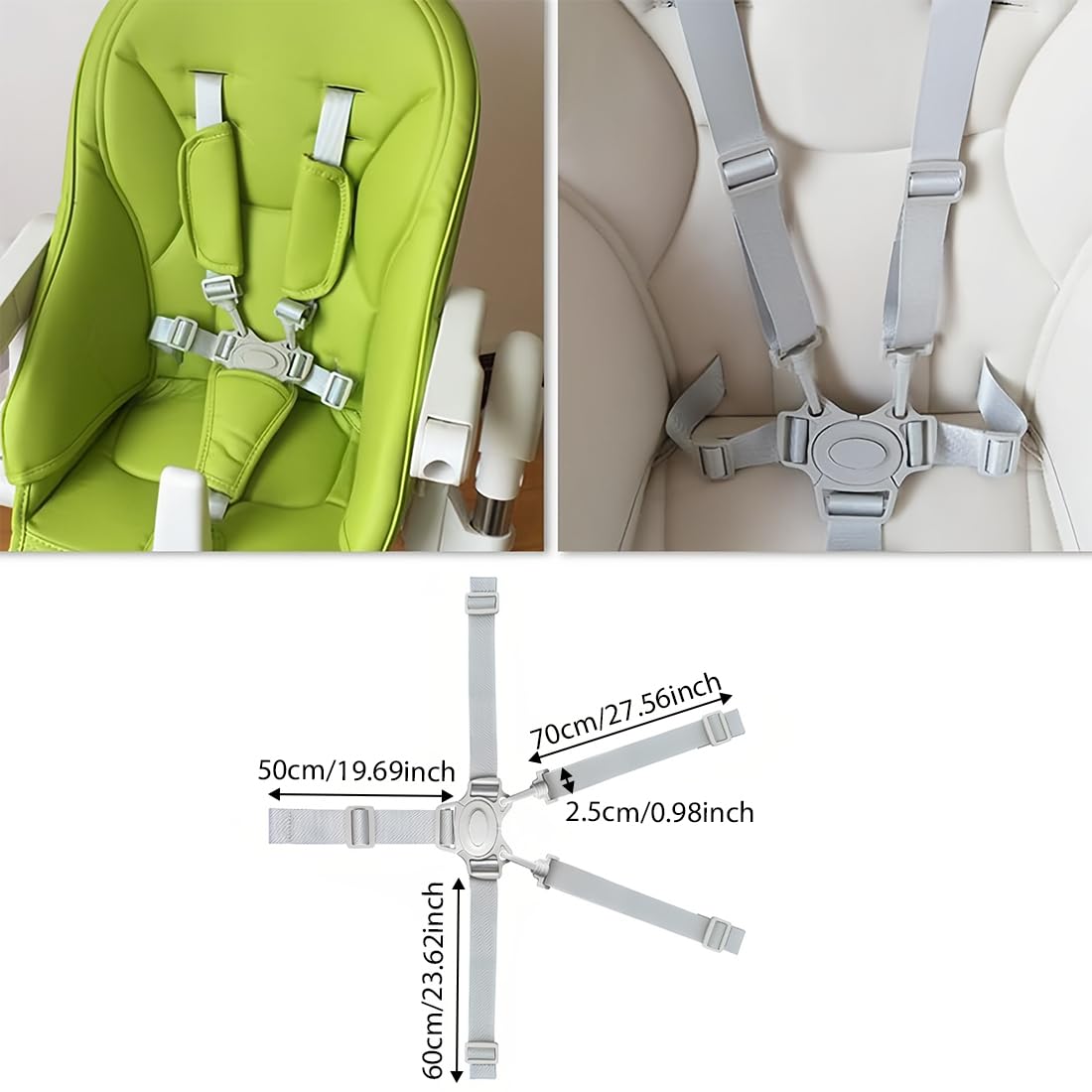 1Pcs Cinture Universali per Seggiolone Cinghie per Seggiolone a 5 Punti, Regolabile Cintura di Sicurezza per Bambini per Seggiolino Cinghie Passeggini per Bambini