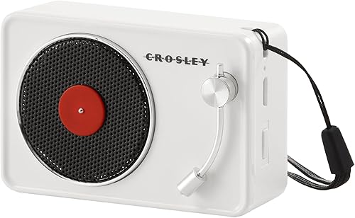 Crosley CR3029A-WH - Mini altavoz portátil con Bluetooth, color blanco
