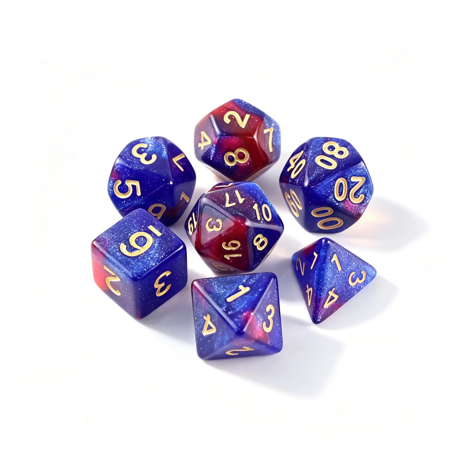 DND-Würfel Set, 7 Stück MTG D&D Dice Set Polyedrische Würfel Set | Dungeon and Dragons Dice Set, D20 D12 D10 D8 D6 D4 für Role-Playing Games, Pathfinder, Board Games