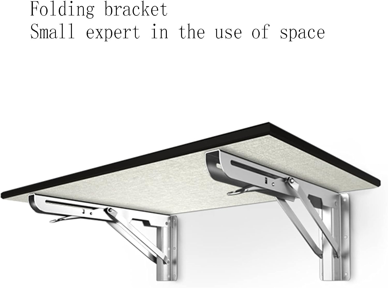 Folding Shelf Bracket,Wall-Mounted Foldable Shelf Support Cold-Rolled Triangle Design,Black/White DIY Household Partition Bracket