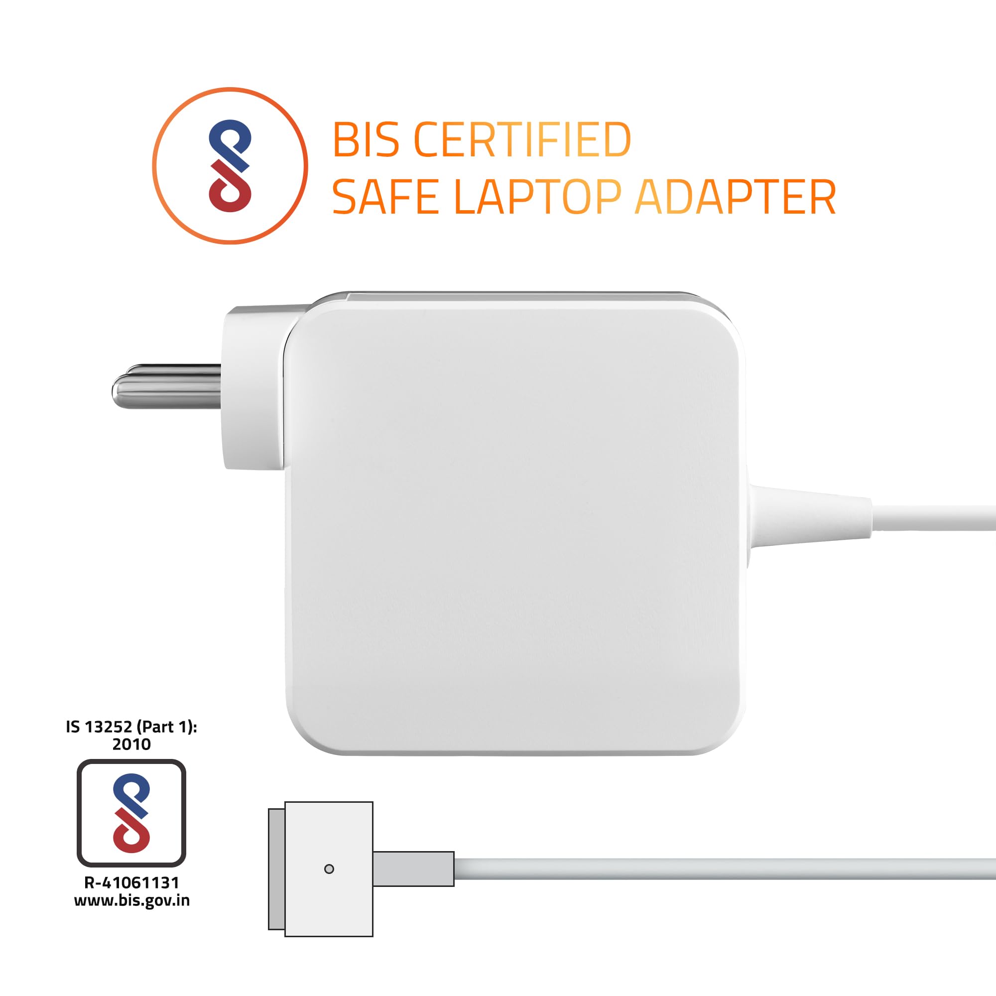 Artis AR-45W-MG2 45 Watts MG2 Laptop Adapter/Charger Compatible for MB Air 13 & MB Air 11 (14.5 V, 3.1 A) Connector: MG2 T Tip Connector - White — Amazon image 4