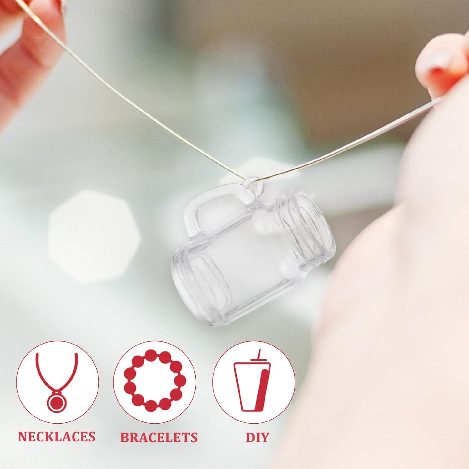 SEWACC 30Pcs Mini Beer Mug Charms Cup Shaped Pendants for Diy Jewelry Making Keychain Bracelet Earring Crafts Accessories 1.49X0.94X0.94In