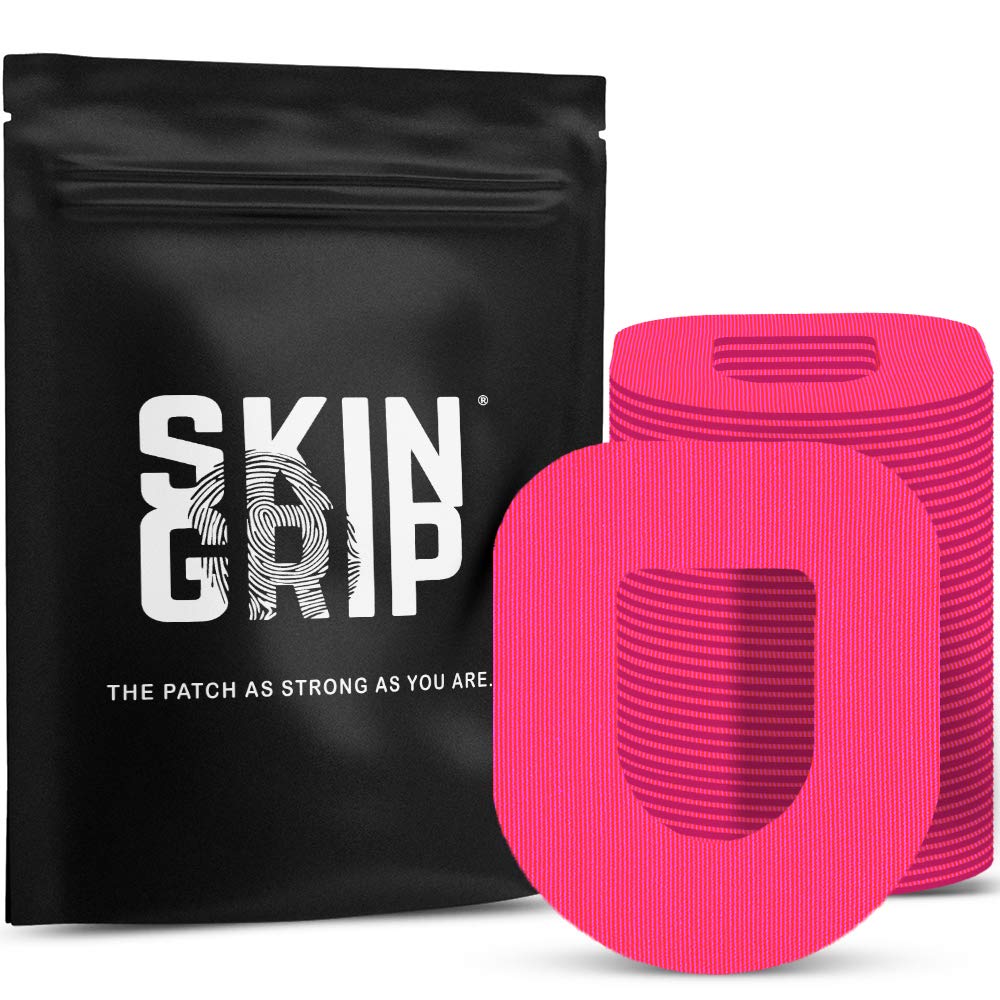 Skin GripCGM Patches for Insulet Omnipod (20-Pack), Waterproof & Sweatproof for 10-14 Days, Pre-Cut Adhesive Tape, Continuous Glucose Monitor Protection(Pink)