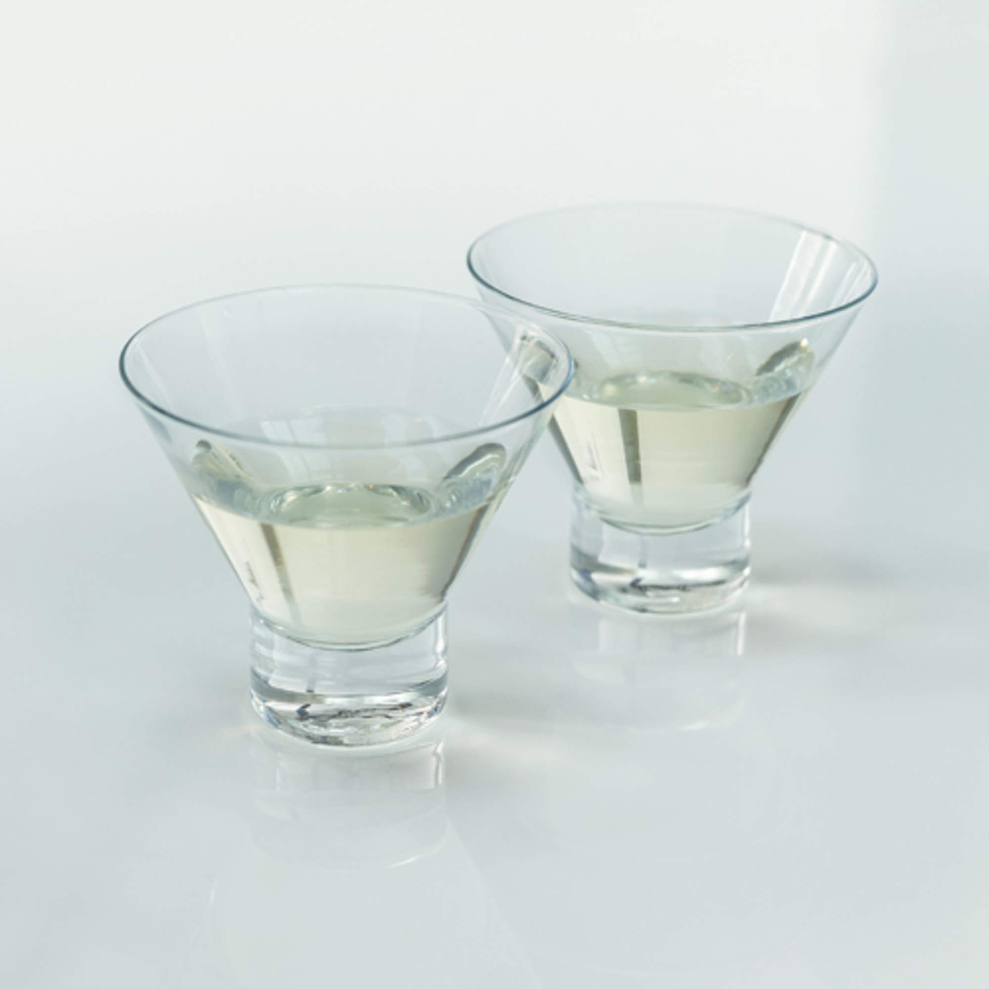 Viski Heavy Base Crystal Martini Glasses Set of 2, Crystal Clear Glass