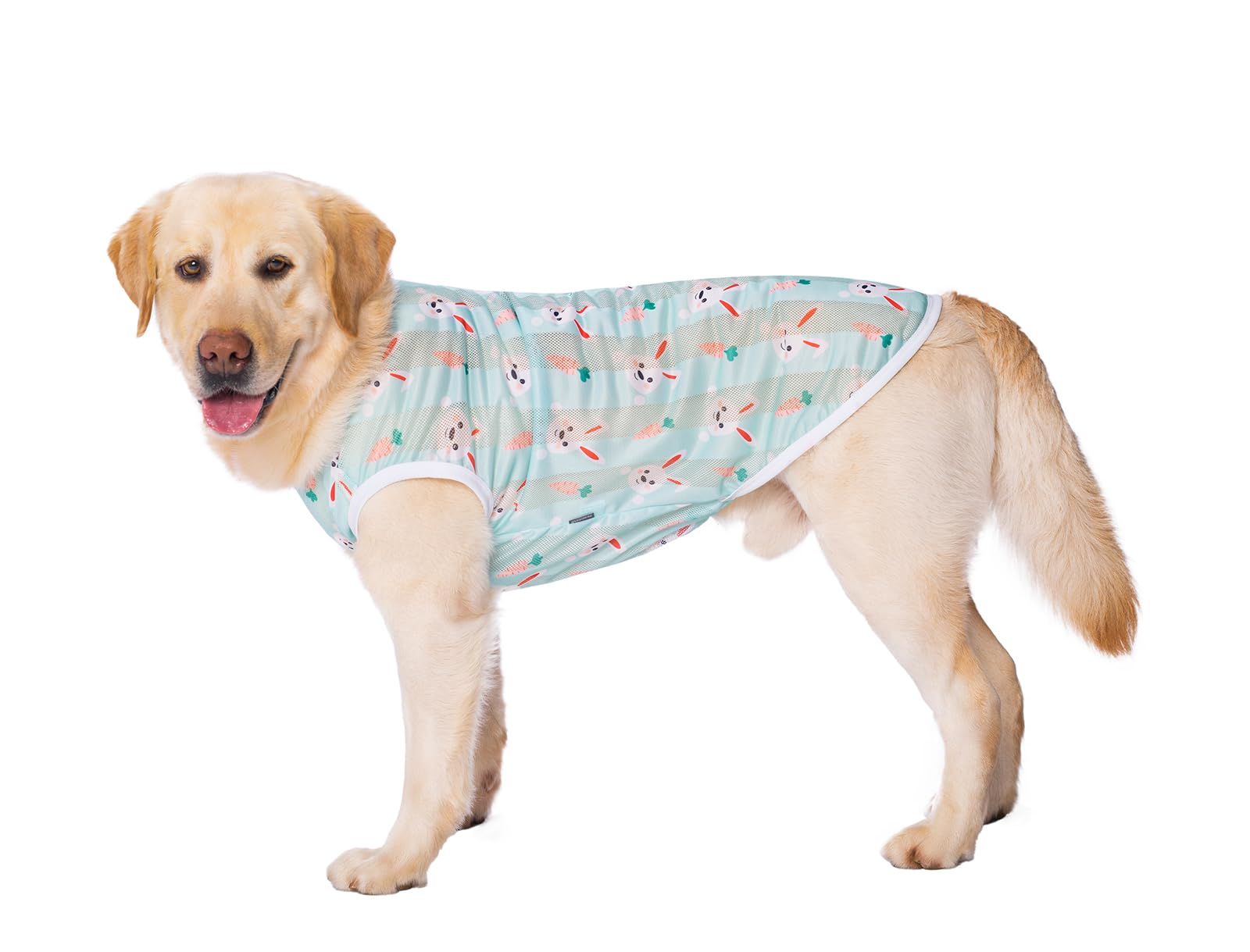 Pet Summer T-Shirt Breathable Jumpsuit Pajamas,Dog Anti-Hair Apparel Onesie Sunscreen Cooling Clothing,Vest Suitable for Large Medium Dogs_30/3XL(Light Green Rabbit) — image 1