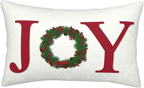 Miniatura 6 de JOOCAR Fundas de almohada de copos de nieve de búfalo a cuadros rojos y negros de 12 x 20 pulgadas, funda de almohada clásica retro de Navidad,