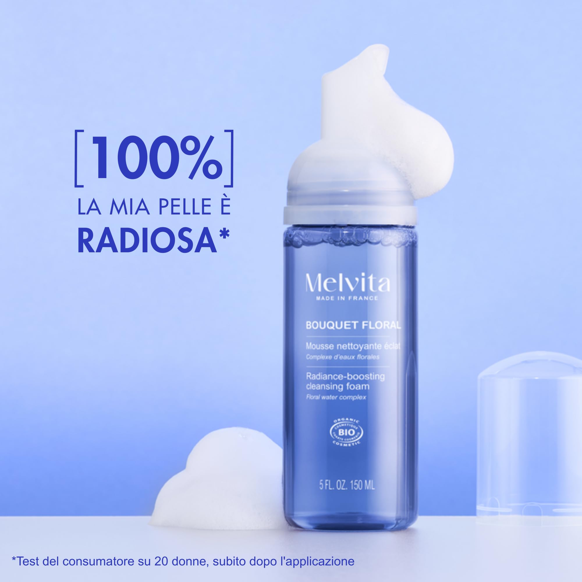 Melvita - Bouquet Floral - Mousse detergente viso delicata e leggera