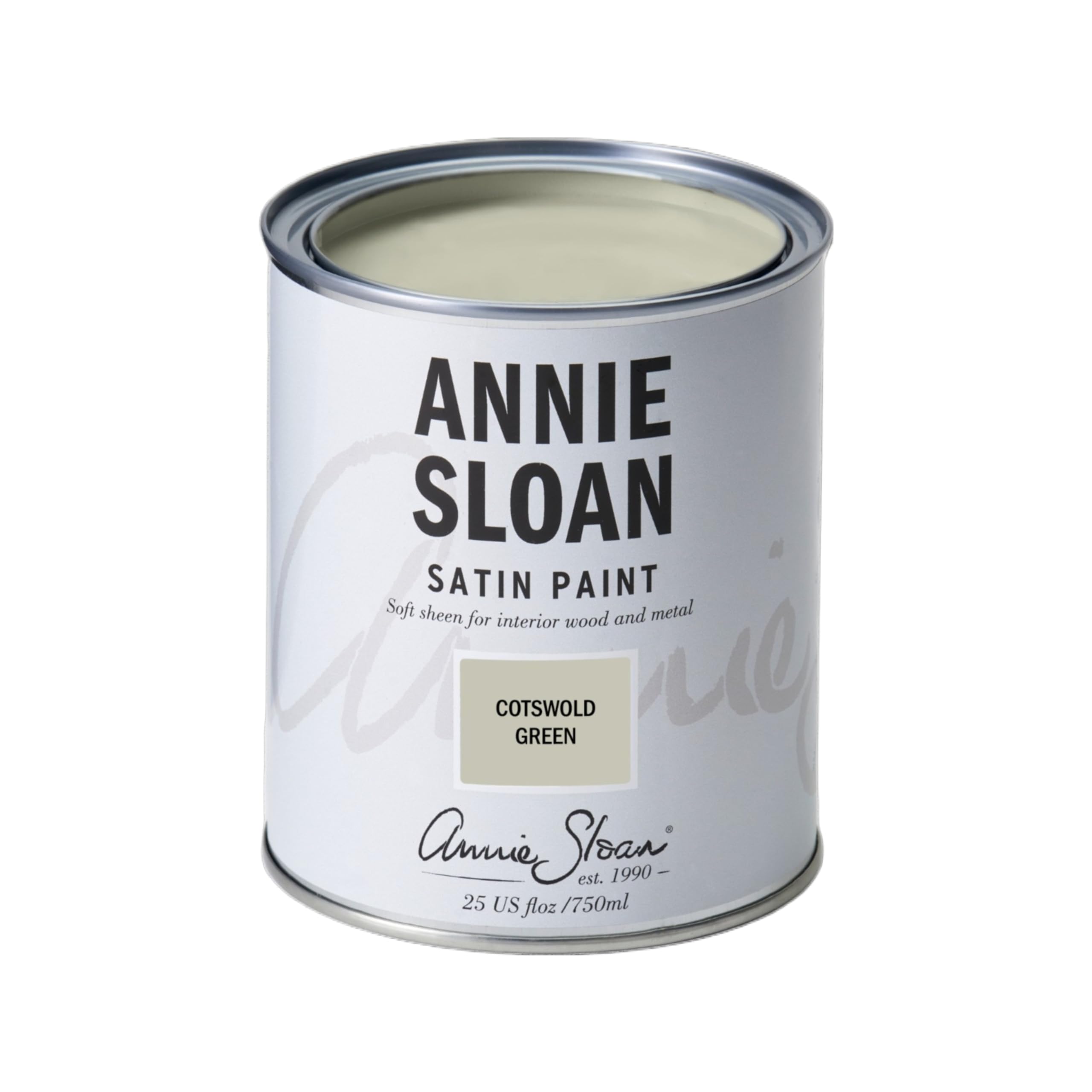 Satin Paint (Cotswold Green, 25 Fl Oz/750 mL). Soft sheen for interior wood and metal. Self-leveling, all-in-one paint with no wax or lacquer required.