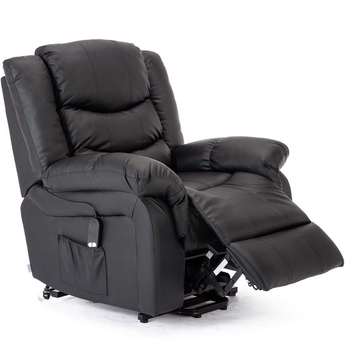 Sponsored Ad – SEATTLE DUAL RISE BLACK LEATHER RECLINER CHAIR ARMCHAIR