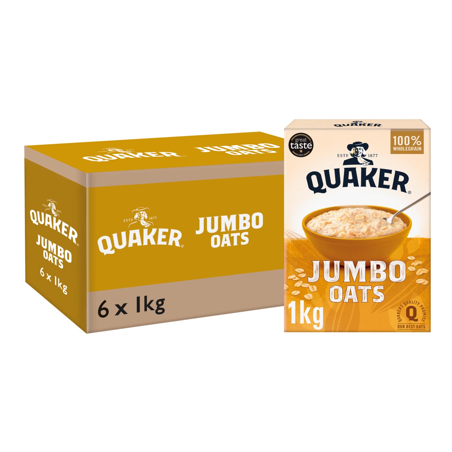 Quaker Porridge Rolled Oats, 1 kg (Pack of 6)