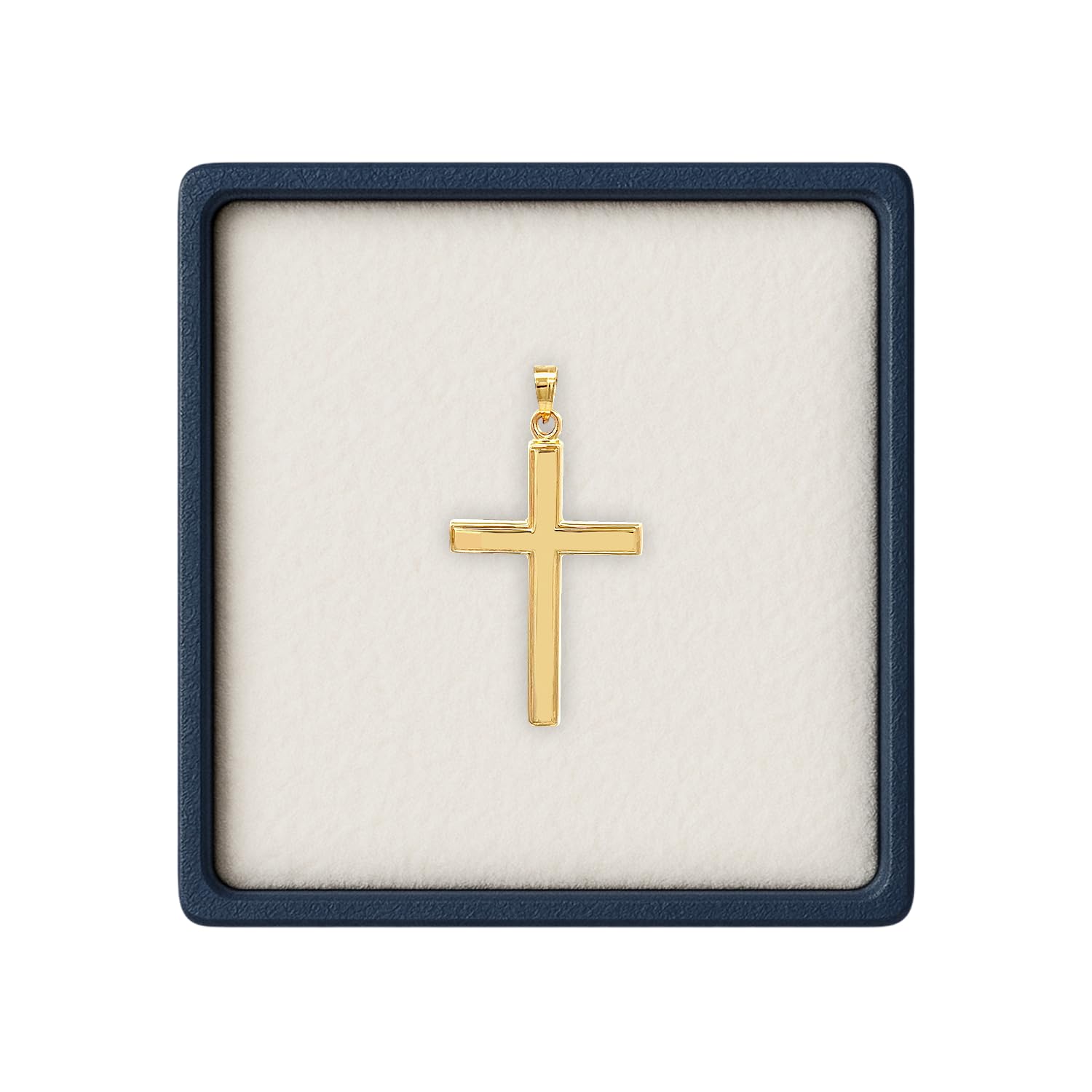 Cross + Crown Solid 14K Gold Reversible Cross Pendant