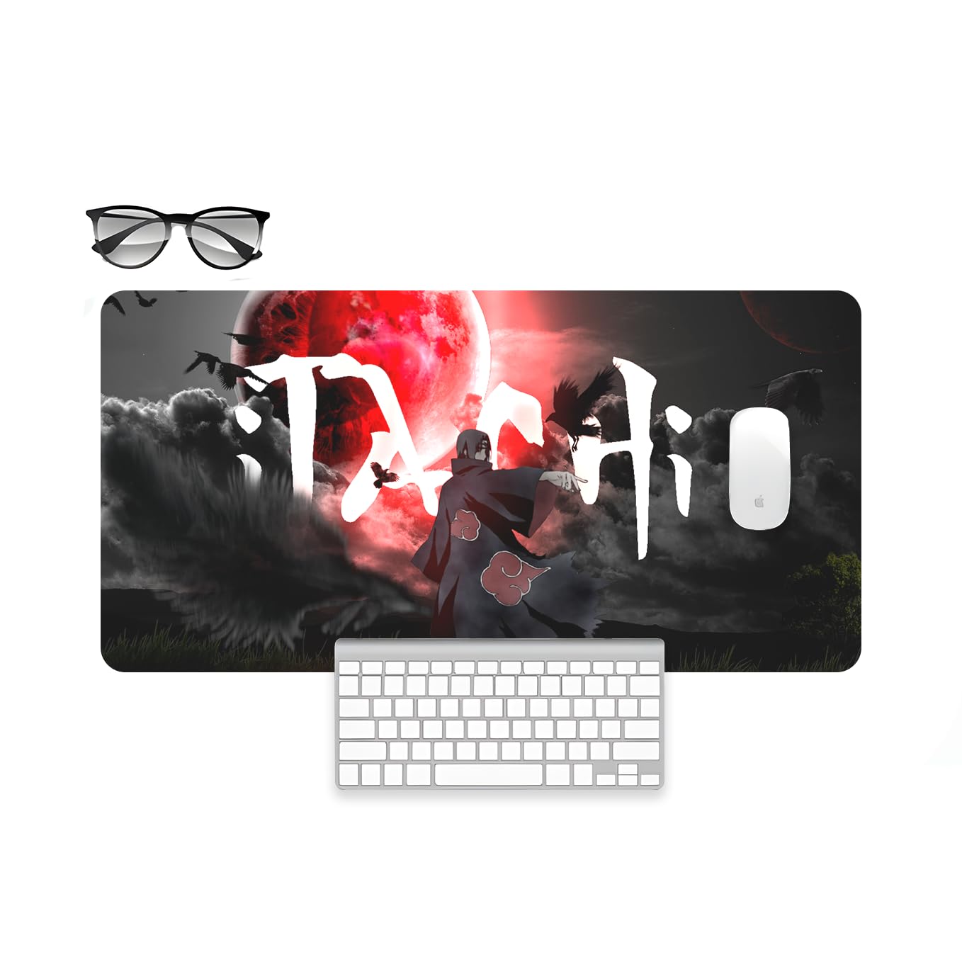 SoulAbiti Naruto Akatsuki Itachi Uchiha Mouse Pad - 23.6 x 11 Inches Desk Pad - Gaming and Workstation Mat for Uchiha clan Fans - Non-Slip Rubber Base - Smooth Surface for Precise Control (B0CG34M1NF) Amazon Price History, Amazon Price Tracker