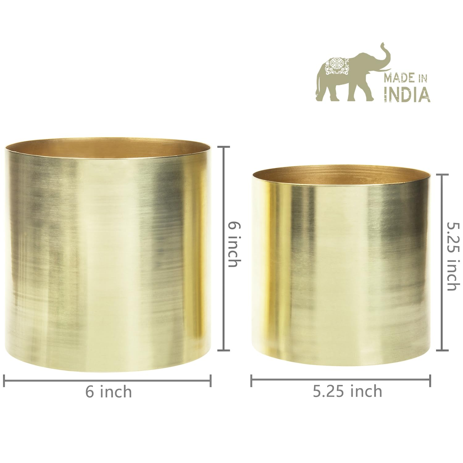 Amazon.com: MyGift Modern Brushed Brass Plated Indoor Plant Pot