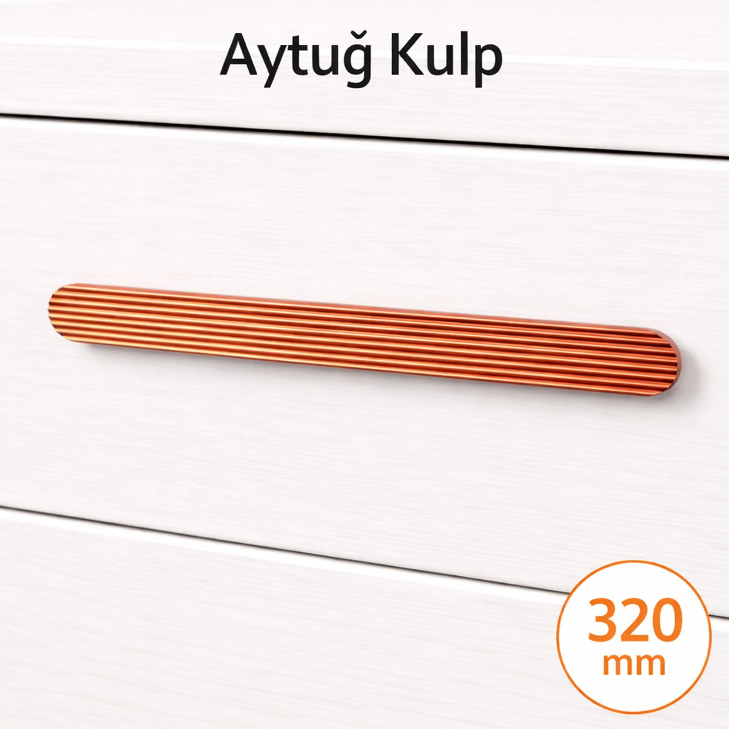 Aytuğ Geniş T Çizgili Oval Rose Çekmece Kulp 320 mm Modern Şık Mobilya Dolap Kapak Kulpu