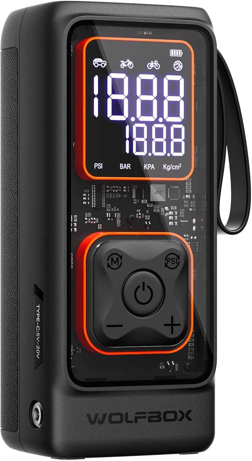 WOLFBOX Tire Inflator Portable Air Compressor, 150 PSI Air