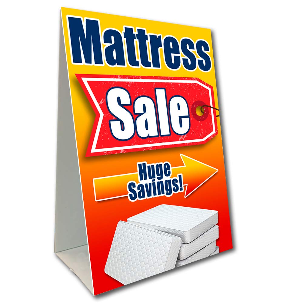 Mattress Sale - Cartel económico con marco en A, 2 pies de ancho por 3 pies de alto (fabricado en los Estados Unidos)