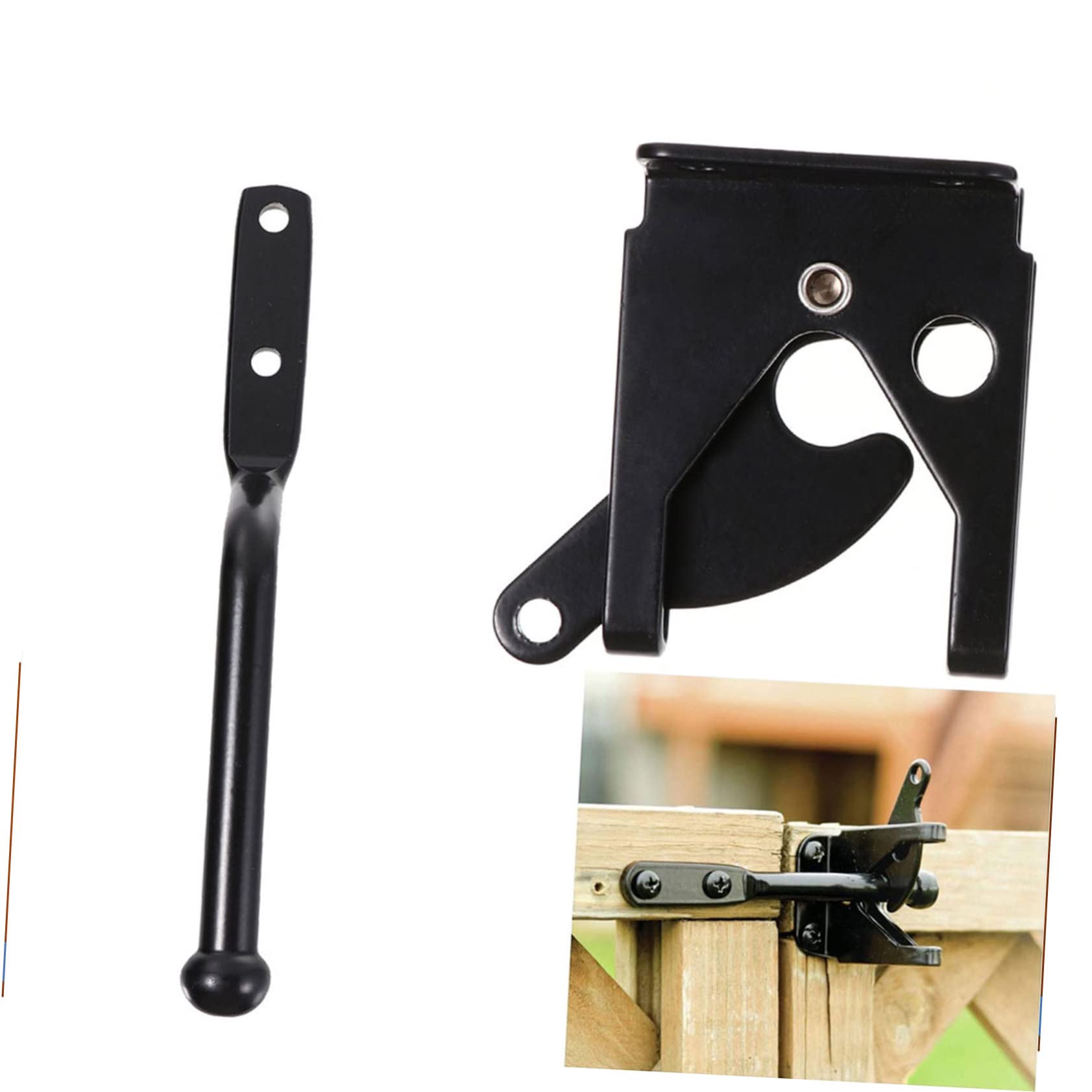jojofuny 4pièces Verrou De Portail Acier Loquet De Serrage Automatique Pour Clôture Bois Installation Facile Et Pratique