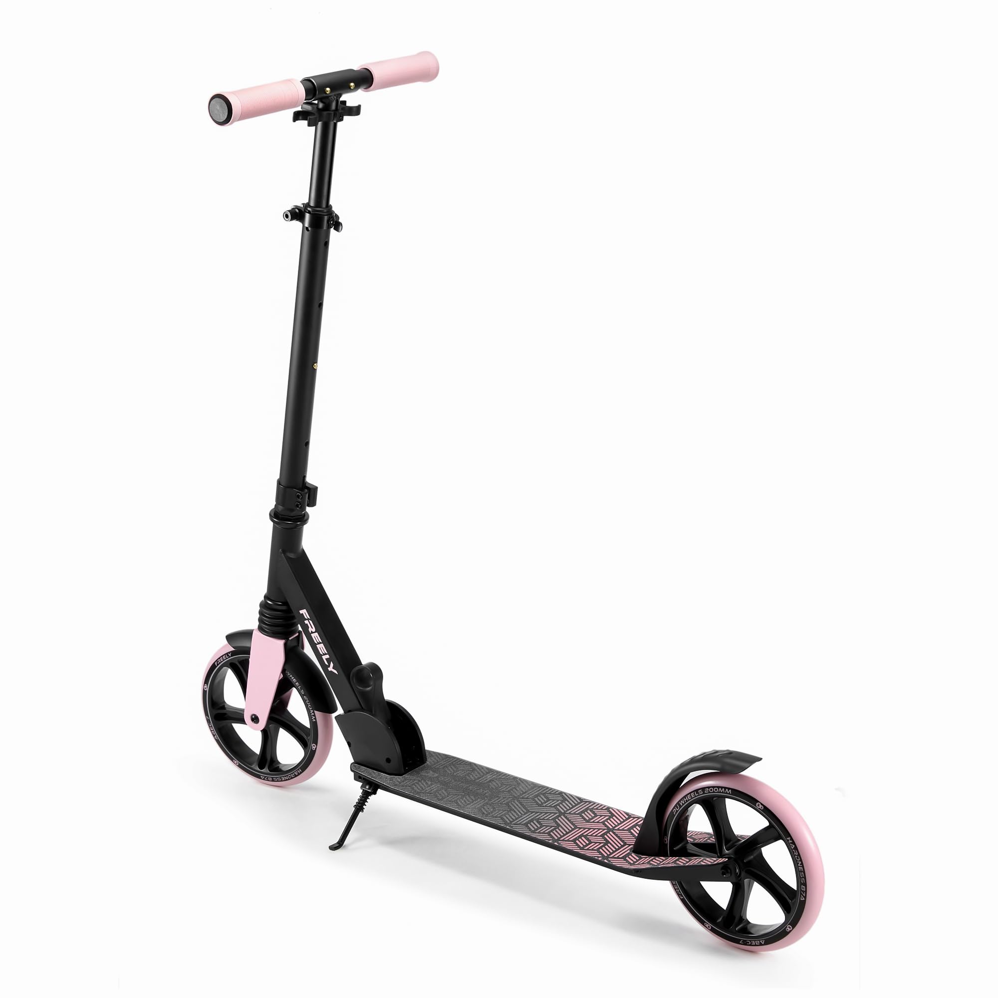 Kinderkraft FREELY up to 100 kg, Scooter, Foldable Scooter, for Children from 5 years and Adults, large 20 cm PU Wheels, Adjustable Handlebar height from 82 cm to 105 cm