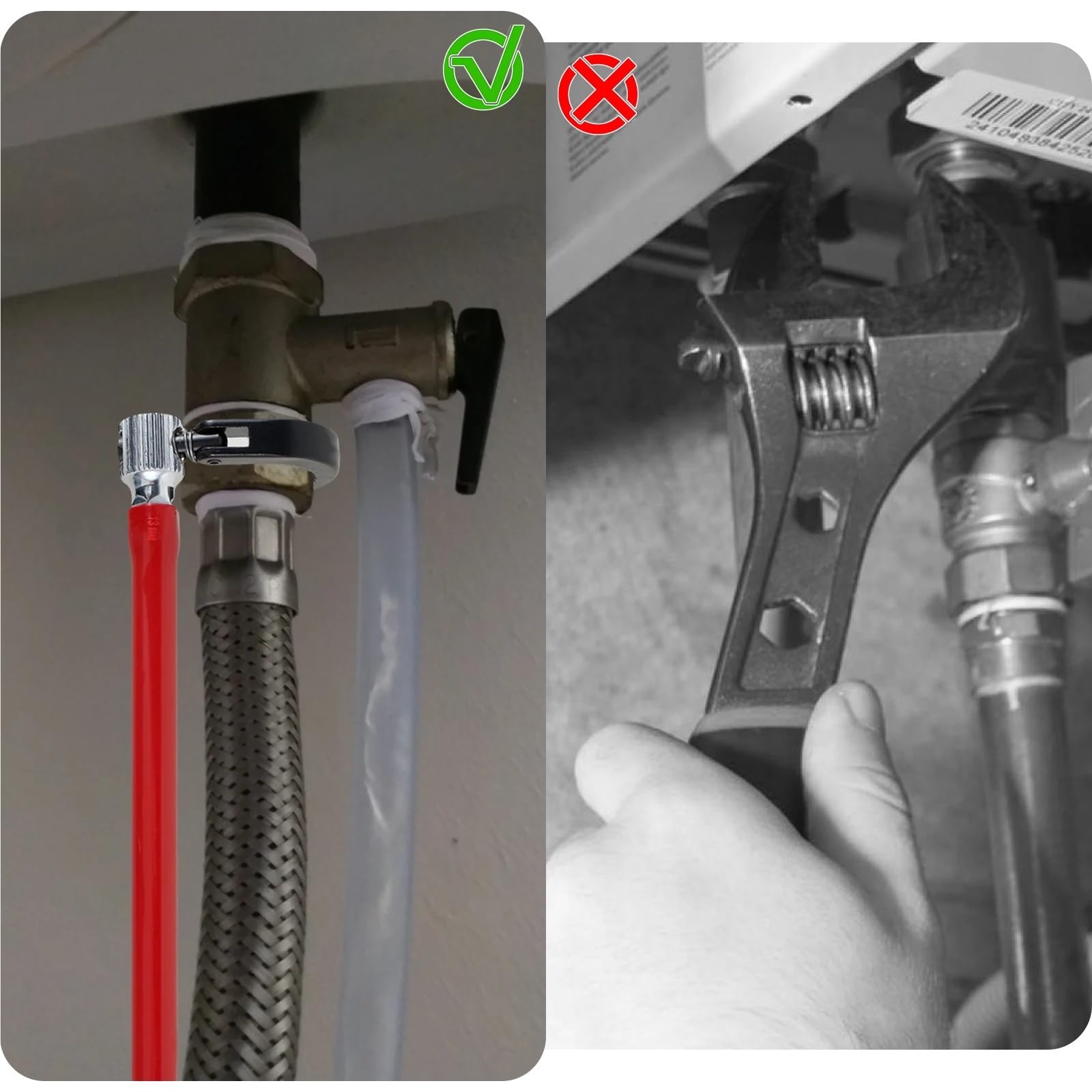 Juego de llaves de tubo métricas Llave de grifo de acero al carbono, vaso de fontanero con 5 vasos y 1 mandril, tuerca trasera for grifo, herramienta de instalación de lavabo(Color 8)