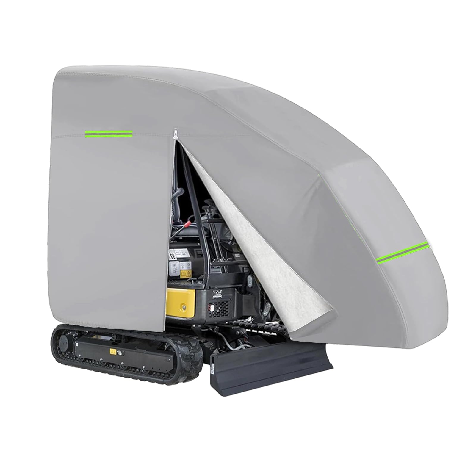 Telo di copertura per escavatore, copertura per escavatore, copertura 420D, per 800-1600 kg, impermeabile, traspirante, protezione contro vento e foglie, protezione UV (argento)