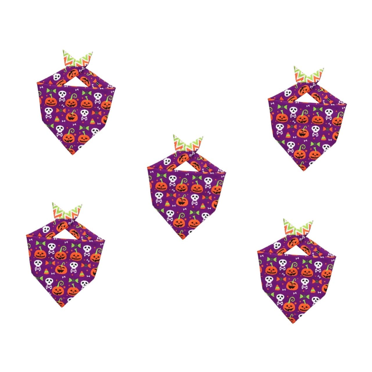Bandanas lavables et portables pour chat : lot de 5 foulards chien Halloween