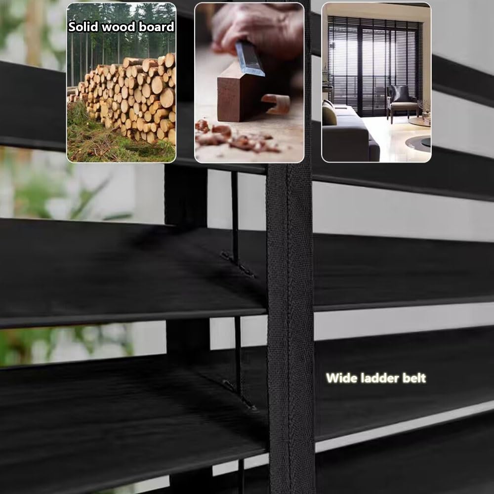 generisch Holzjalousien Jalousie Schwarz Echtholz Jalousette Für Fenster W 30 45 60 75 90 100 115 130 145 160cm Horizontale Jalousien 50 mm Lamellen Wand- und Deckenmontage(140W x 210cm H)