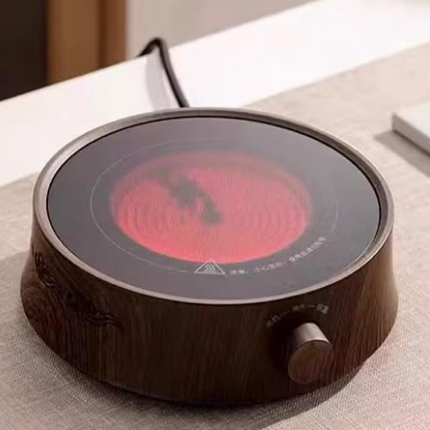 Estufa eléctrica de vitrocerámica Compacto Mini cafetera Tetera con Ventilador silencioso para café y té en casa