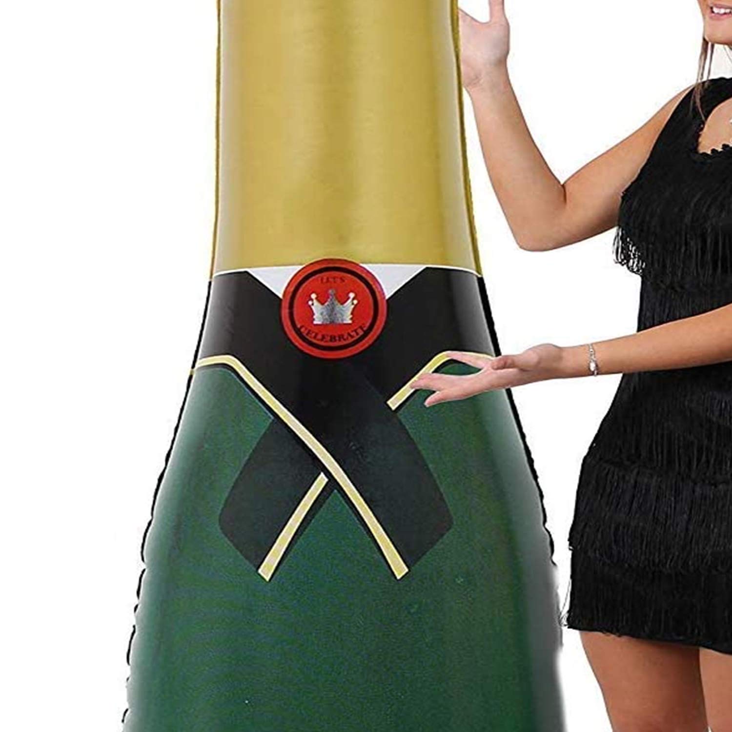 Balony świąteczne + 'Happy New Year' balony i 2 x duże 180 cm (180 cm) nadmuchiwane kubki w stylu szampańskim fantazyjna sukienka na imprezę VENUE rekwizyty dekoracyjne
