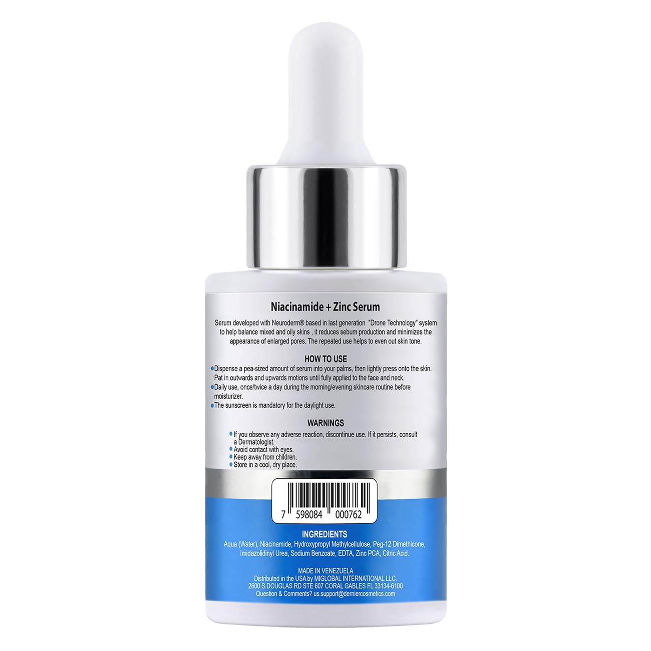 Dernier Niacinamide 10% + Zinc Serum Skin Care – Dark Spot Corrector & Hydrating Face Moisturizer – Beauty Products for Glowing Face – Pore Minimizer Even Skin Tone Sebum Regulator (1 fl oz) - Image 9