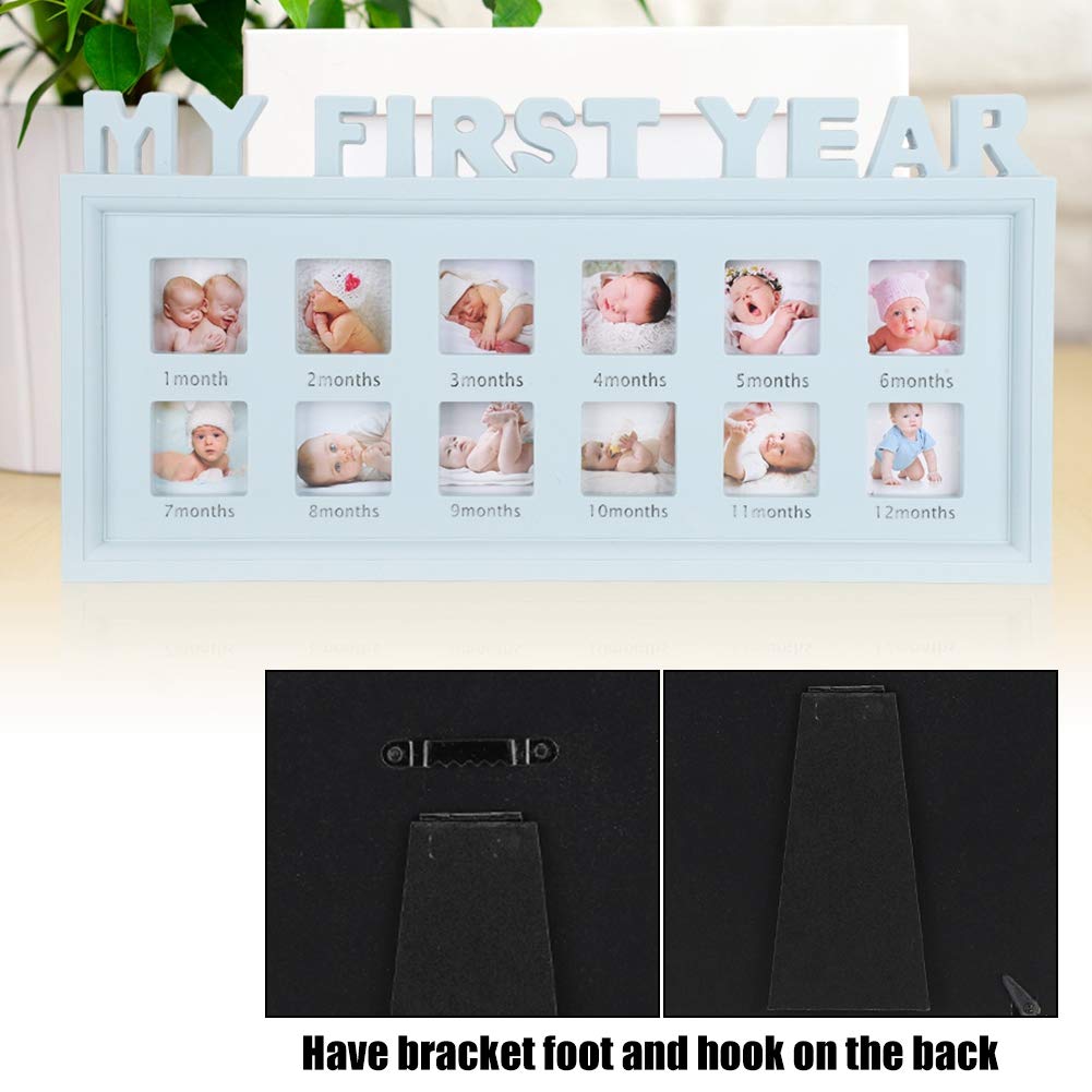 Jwthee Newborn Baby Picture Frame, My First Year Picture Frame 12 Month Picture Frame Plastic Baby Photo Fram Keepsake Frame for Baby Shower
