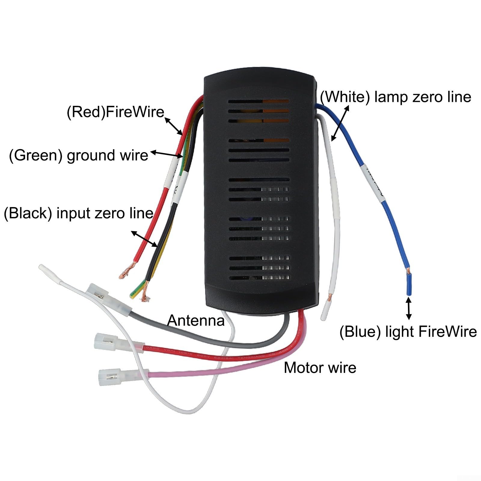 Kit de control remoto para ventilador de techo con receptor y control remoto que ofrece control de ventilador de 6 velocidades, botón de interruptor de luz y funciones de temporizador para múltiples