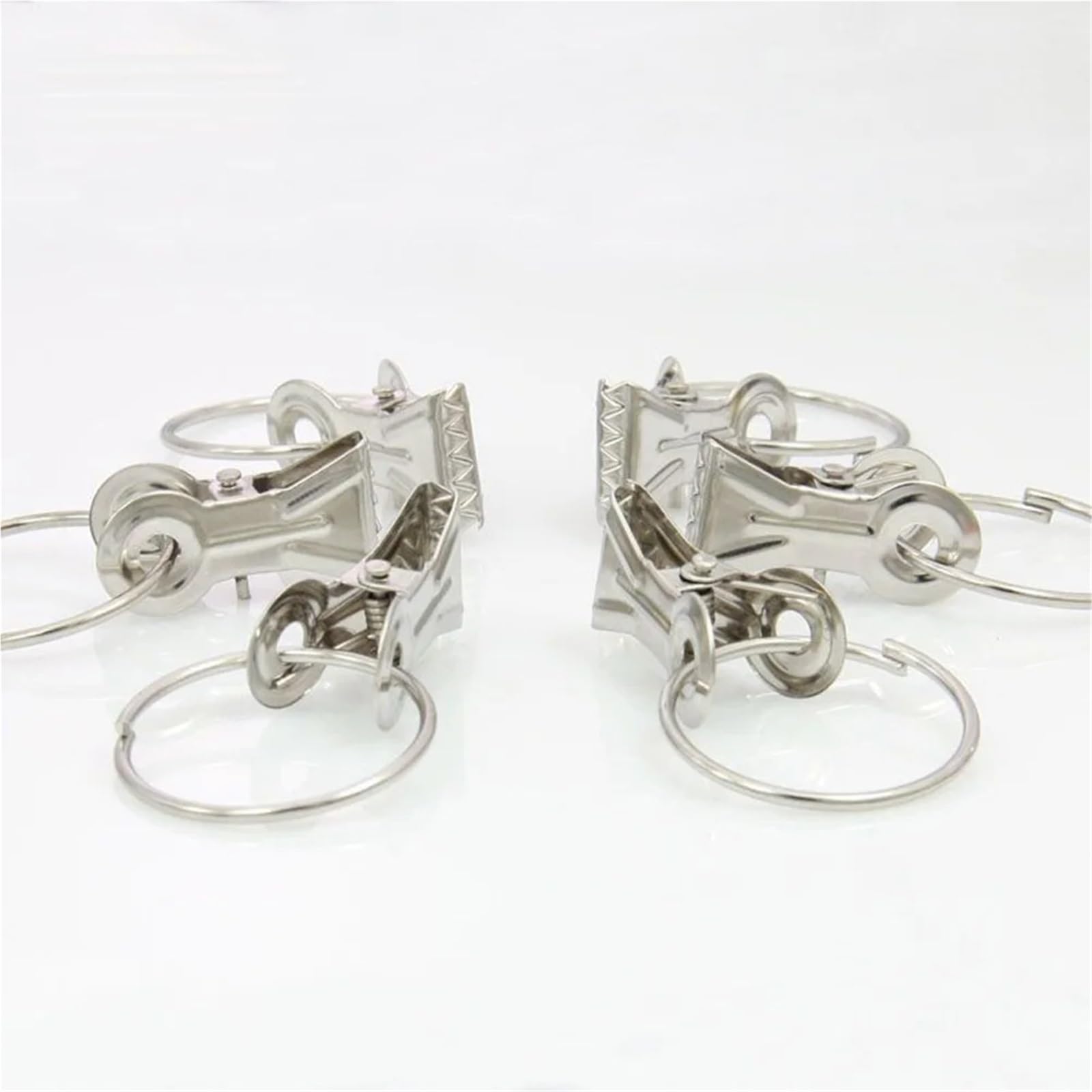 Vorhangringe, Vorhangringe mit Clips, 200 Stück, Edelstahl, robustes Gardinenzubehör for römische Stangen, silberfarben