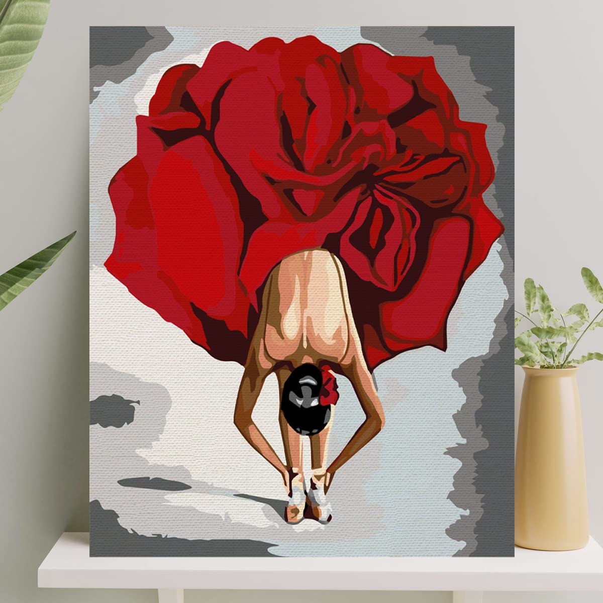Palmiye Hobi Sanat Sayılarla Boyama Tuval Seti Fırça Boya Dahil (Çıtalı) 40x50 CM - Bale