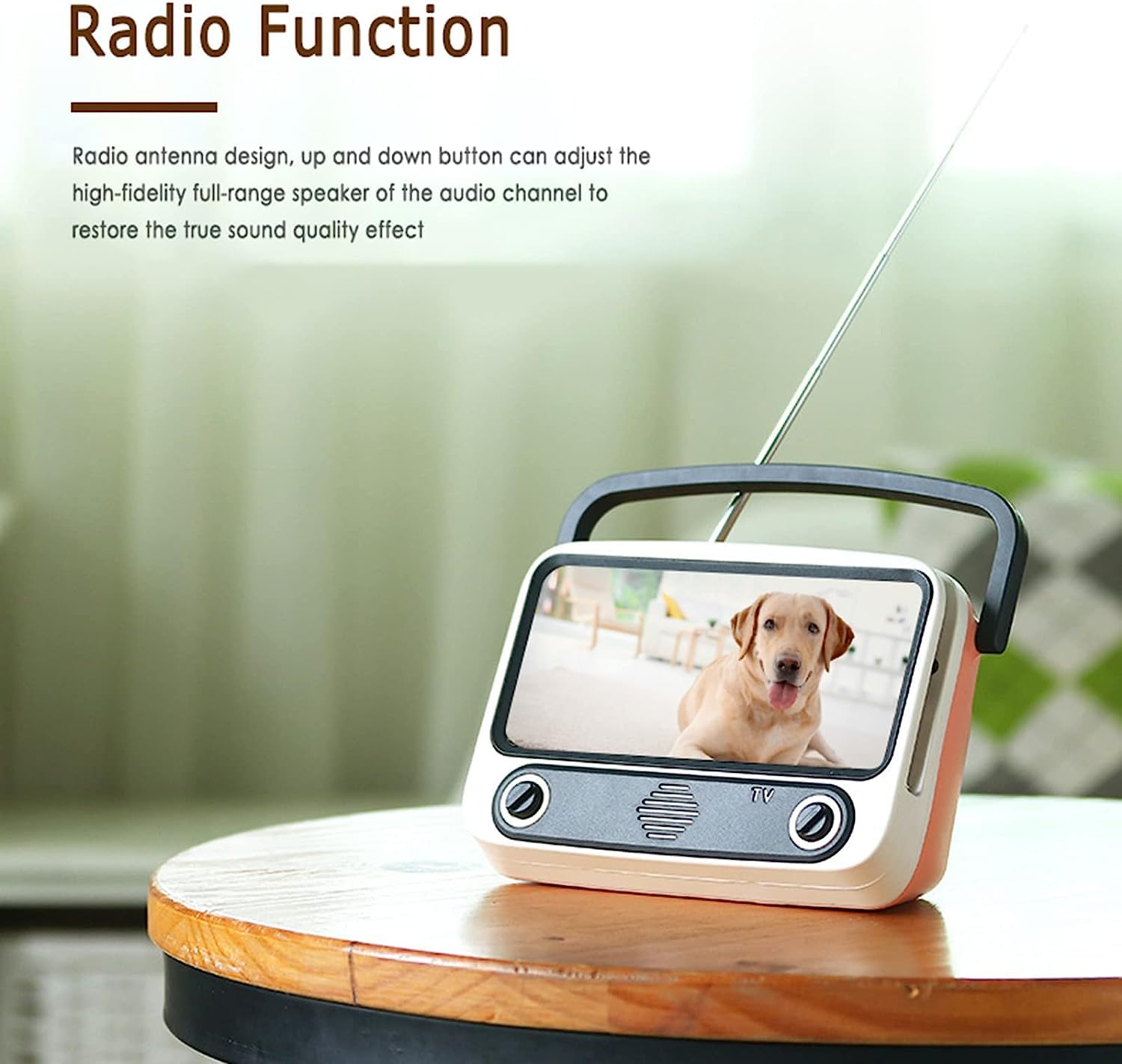 Przenośne radio cyfrowe DAB/DAB+ FM, mini radio retro, głośniki Bluetooth 5.0, odtwarzacz muzyki do kina domowego, uchwyt na telefon na imprezy, głośny dźwięk, kompaktowa konstrukcja