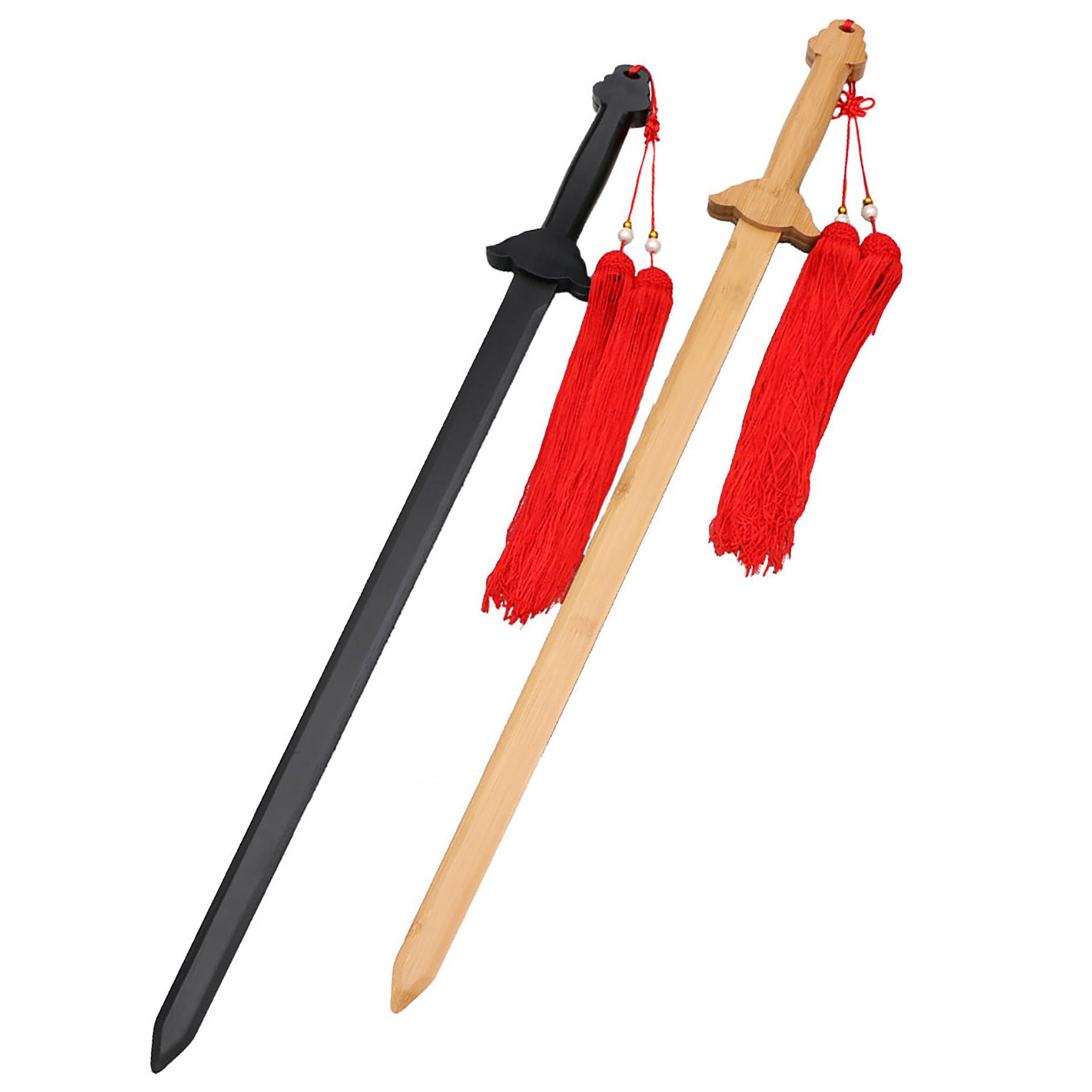 (85 cm,90 cm,97 cm,101 cm) Épées de Tai Chi en bois,fabriquées en bambou naturel,accessoires de performance d'arts martiaux,épée en bois faite à la main,aide à la formation pour la pratique du Tai Chi