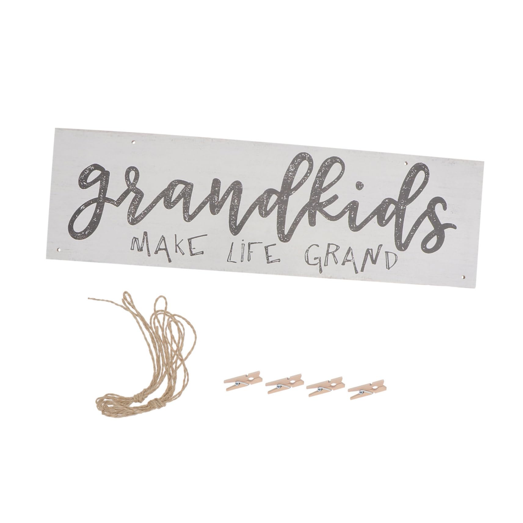 Cabilock Creative Mini Wooden Note Clips Wall Board for Photos and Memos White DIY Display for Grandkids Pictures for Home Decor and Office Use