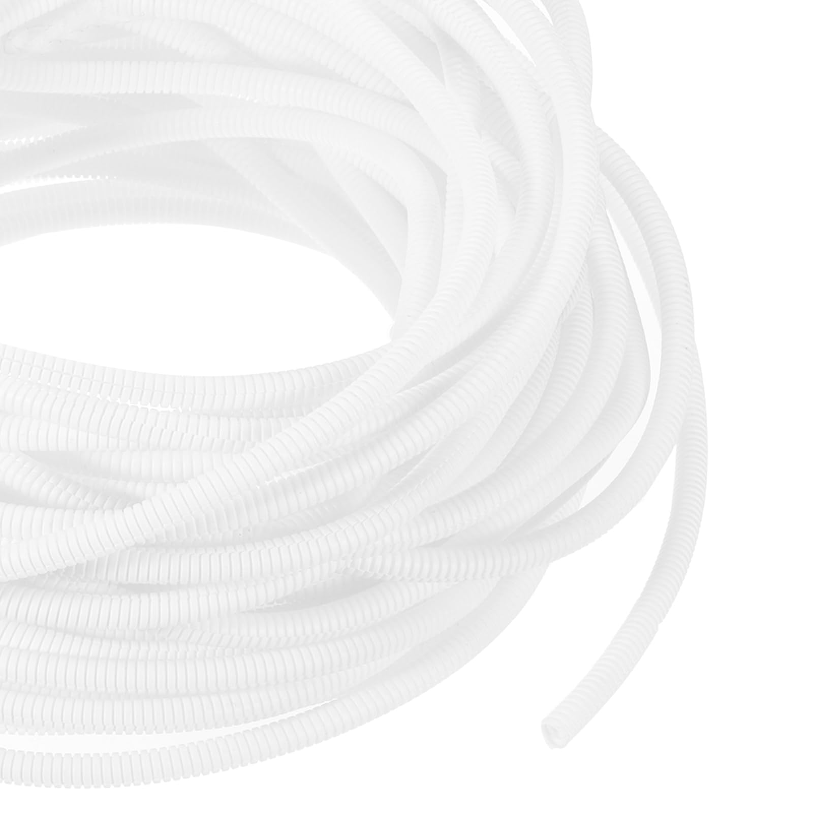 DMiotech 30m Wire Loom Split Tubing 12.7mm, Cord Protectors from Pet Flexible Conduit Cable Management for Office, Home, Garden, White