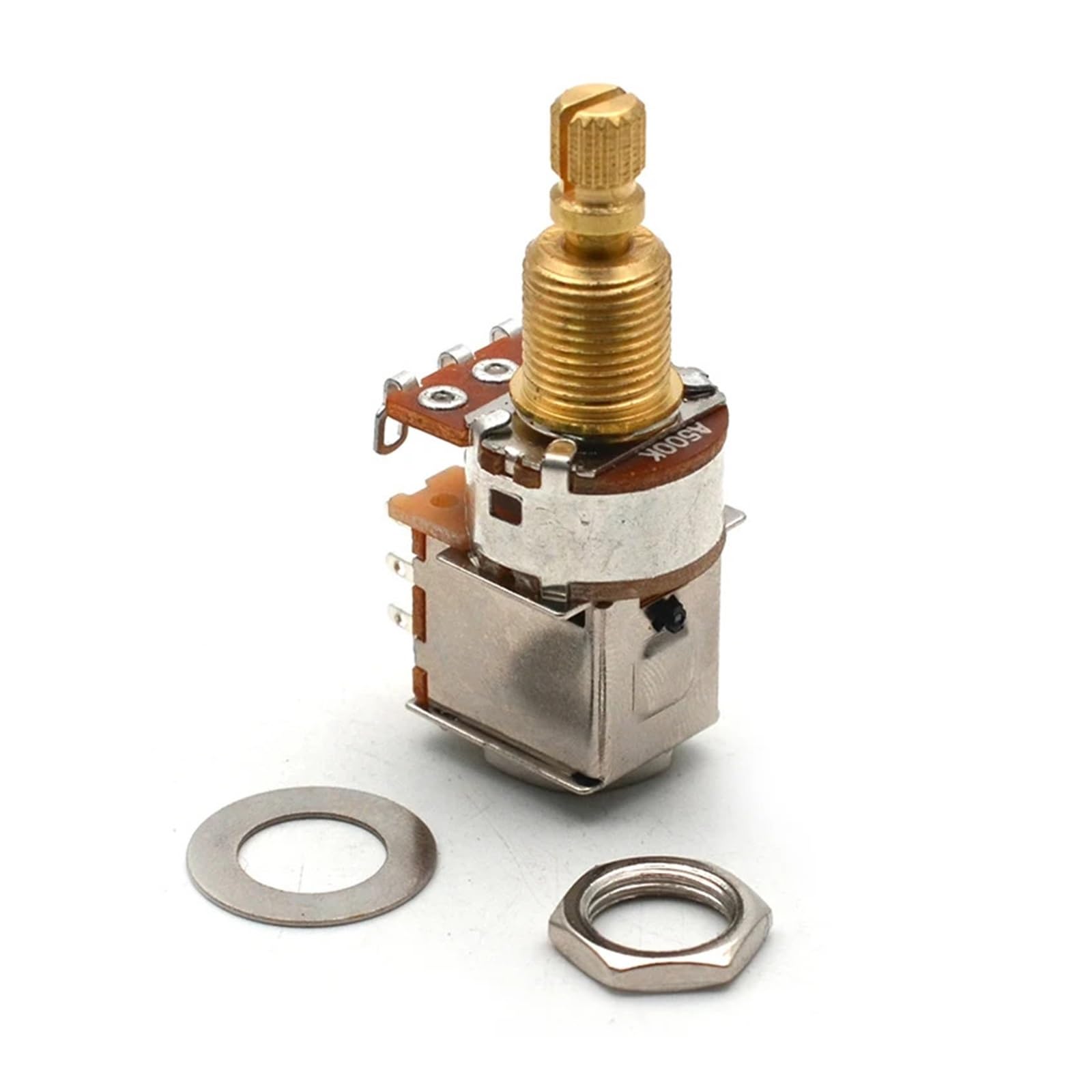 2 potenciómetros de control de empuje/empuje de eje de latón - A500K/B500K/A250K/B250K, for piezas de guitarra(B500K 2Pcs)