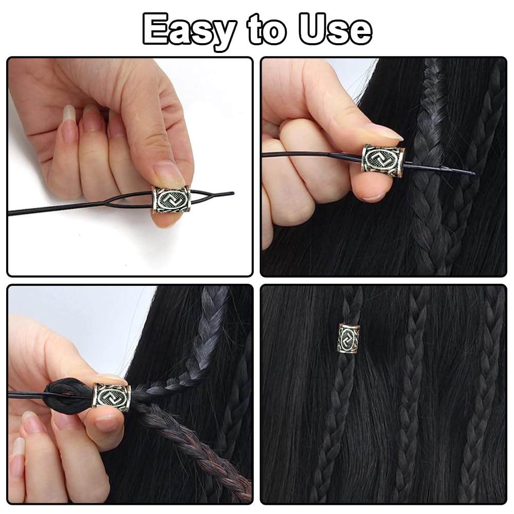 1-5 pz barba vichinga perline Decorative per capelli treccia decorazioni accessori ricamo tallone cranio treccia anelli tubo Dreadlock  66