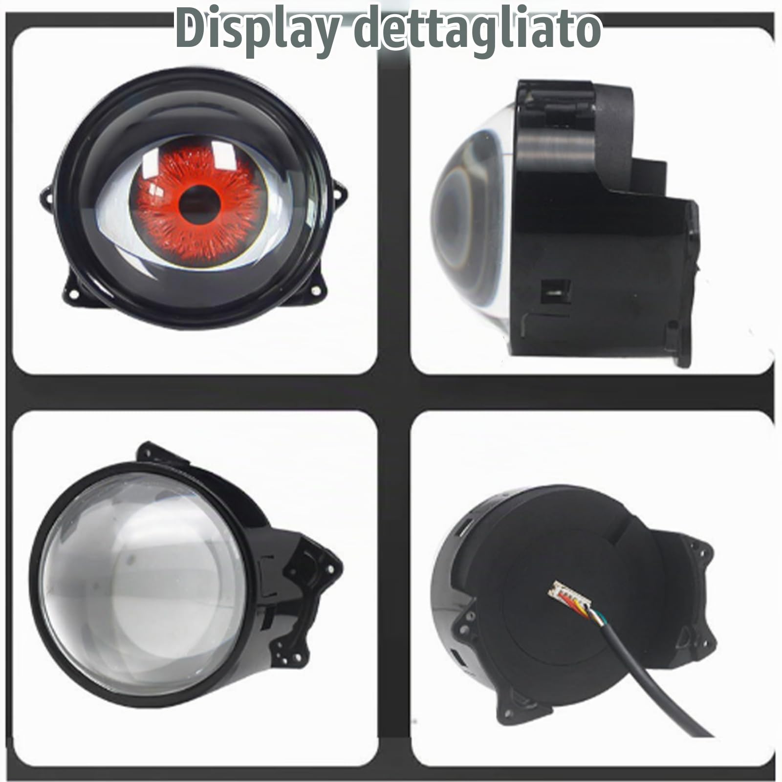Fari Dinamici A Forma di Occhio di Demone, Fendinebbia Dinamici A LED con Grandi Occhi, con Telecomando, Adatti per Auto, Moto E Camion