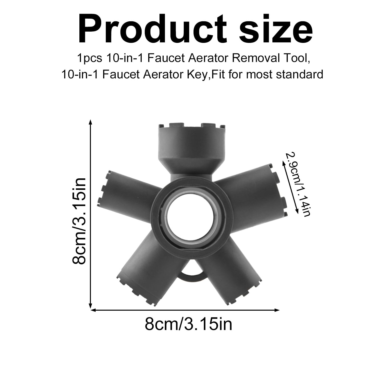 Gosknor 10 in 1 Faucet Aerator Removal Key - Hidden Threaded Sink Tool With Housing for Cut Edge and Round - Image 2