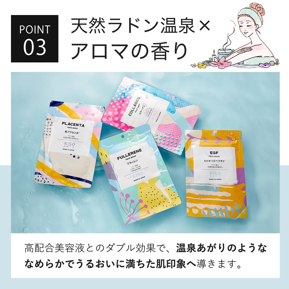 Amazon.co.jp: KisoCare 温泉水 フェイスパック ガラクトミセス 30枚