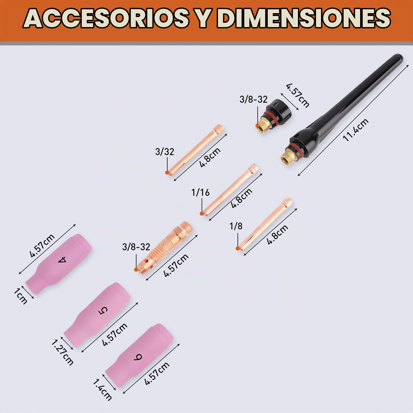 Soldadura TIG 8 mm² Alambre de Cobre de Alta Pureza Manguera de Aire de 13 Pies Antorcha Soldadora TIG Refrigerada por Agua