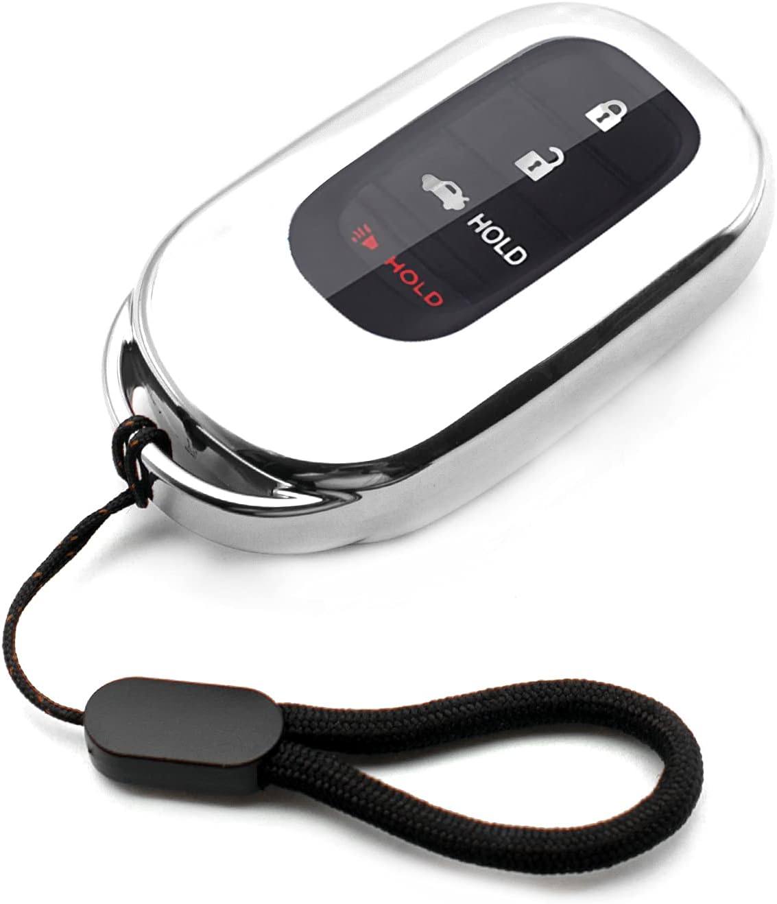 MECHCOSCompatible with 2024 2023 2022 Honda Civic CR-V Accord HR-V Pilot Silver TPU Key Fob Cover Case Remote Holder Skin Protector Keyless Entry Sleeve Accessories