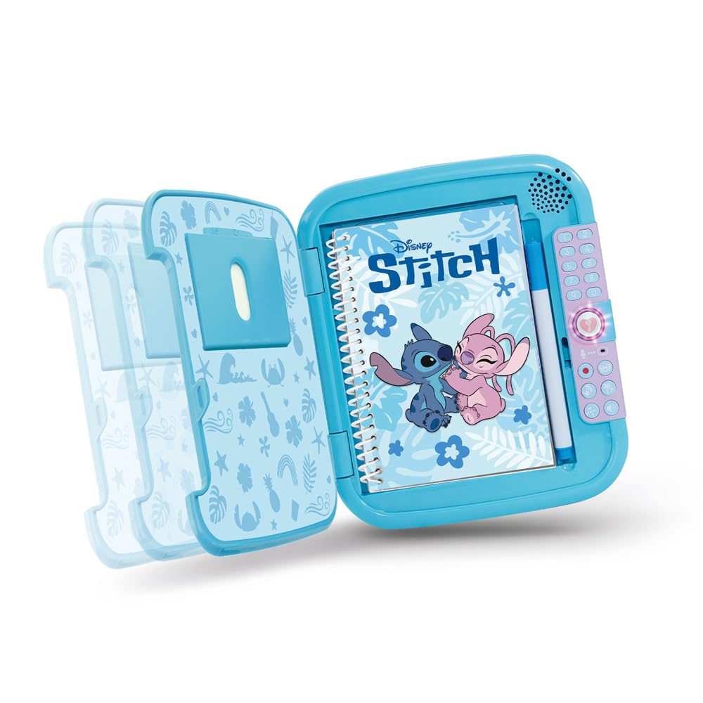 VTech - Disney, KidiSecrets Mon Journal Intime Stitch - Journal Intime Électronique avec Code, Carnet Secret, Feutre et 5 Jeux - Jouet Lilo et Stitch - Cadeau Enfant Dès 5 Ans - Contenu en Français