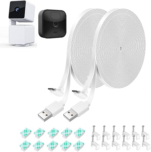 Cable de extensión de alimentación con conector en forma de L de 20 pies para cámara Wyze Cam Pan V3 y Blink Outdoor (3 generación), cable de