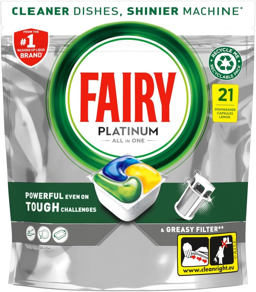 Fairy Platinum All In One Dishwasher Tablets 21 Lemon